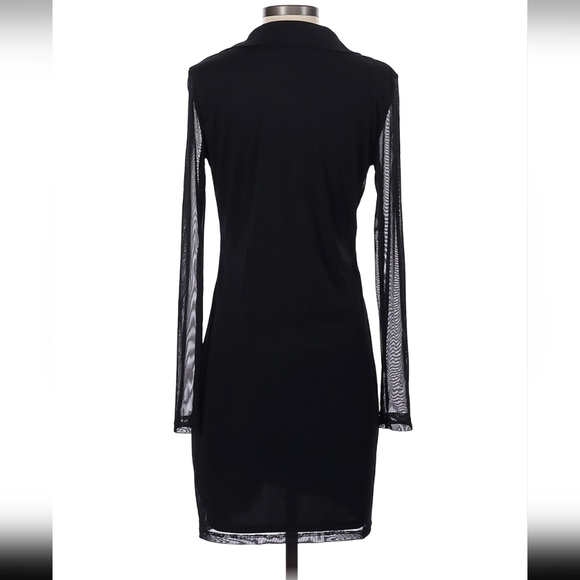 SOLD -Na-Kd ruched front sheer sleeve dress - Picture 2 of 2